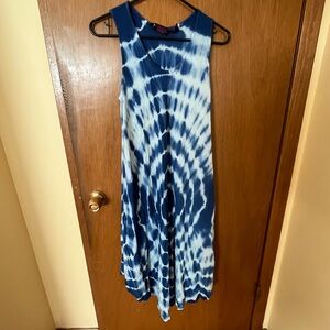 2 Sun Cover Up / Dress Bundle - Blue Tie Dye & Light Green - One Size -